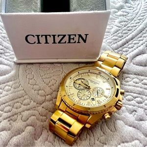 Citizen Gold Watch with Chronograph WR-100